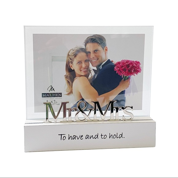 NWT 3-Dimensional Glass Wedding / Anniversary 5"x7" Picture Photo Frame … - Picture 1 of 3